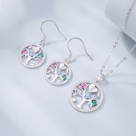 Baum des Lebens Schmuck-Organizer, goldene Metallzweige, Holz-Galeriebasis, Ohrring-Halsketten-Halter